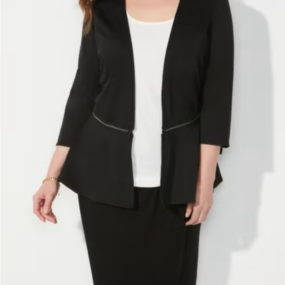 Catherines Curvy Collection Ponte knit Peplum Blazer NWOT